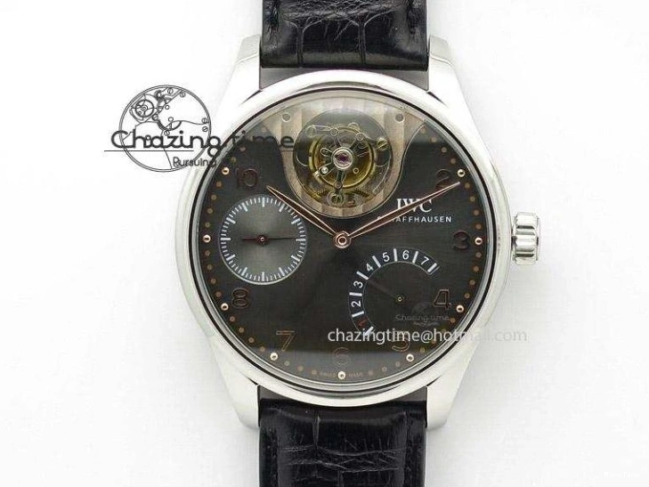 MIROTIME 0217 Modern Portuguese IW371404 ZF V3 1:1 Best Edition SS Black Dial On Black Leather Strap A 7267